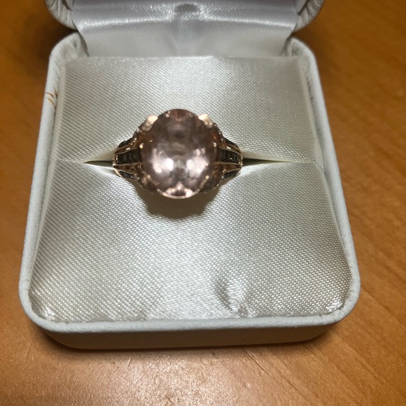 14 kt Rose Gold Morganite Diamond Ring - Picture 2 of 14